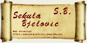 Sekula Bjelović vizit kartica